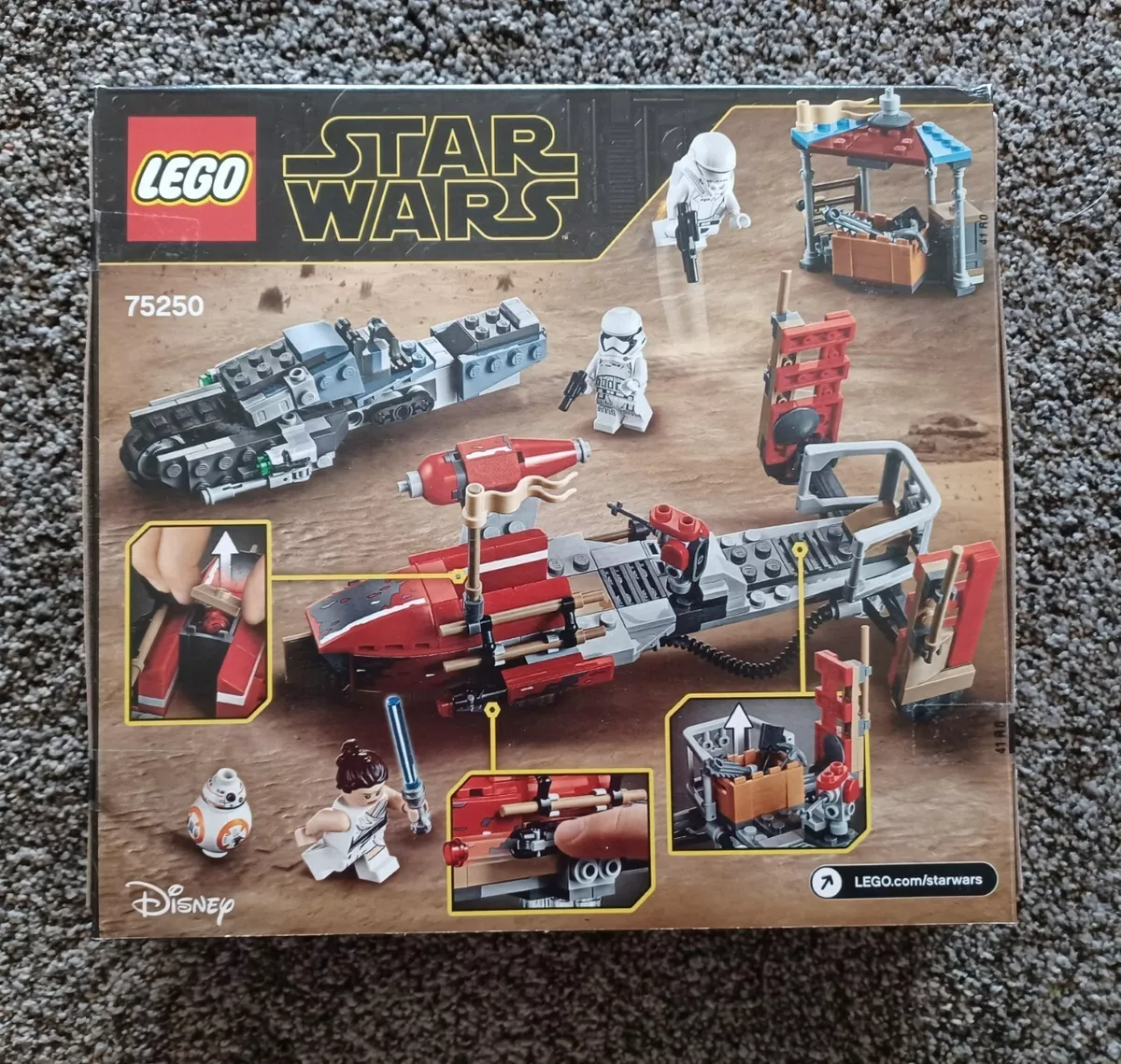 LEGO 75250 STAR WARS PASAANA SPEEDER CHASE 373 pc Rey BB 8 Trooper Sealed