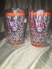 Set Of 2 Acrylic Tumbler NBA New Jersey Nets 24oz ,7  High NEW