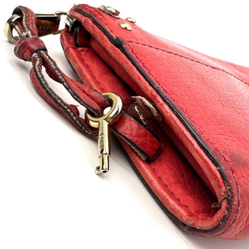 Chloe Paddington Zip Around Long Wallet Purse Leather English Rose Red #A398 - Picture 13 of 24