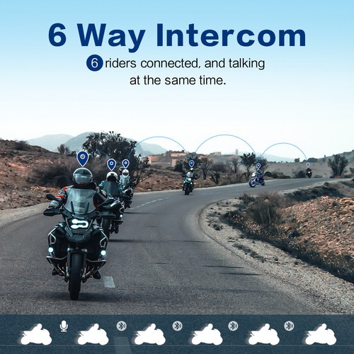 2xFX6 S Motorcycle Helmet Bluetooth Intercom Headset Moto Interphone Wireless FM - Picture 2 of 12