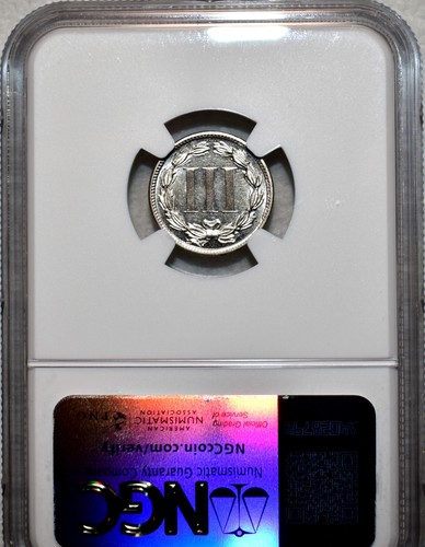 NGC PF-64 1883 Nickel Three Cent Piece, Deeply Mirrored, Beautiful Proof! - Picture 2 of 2