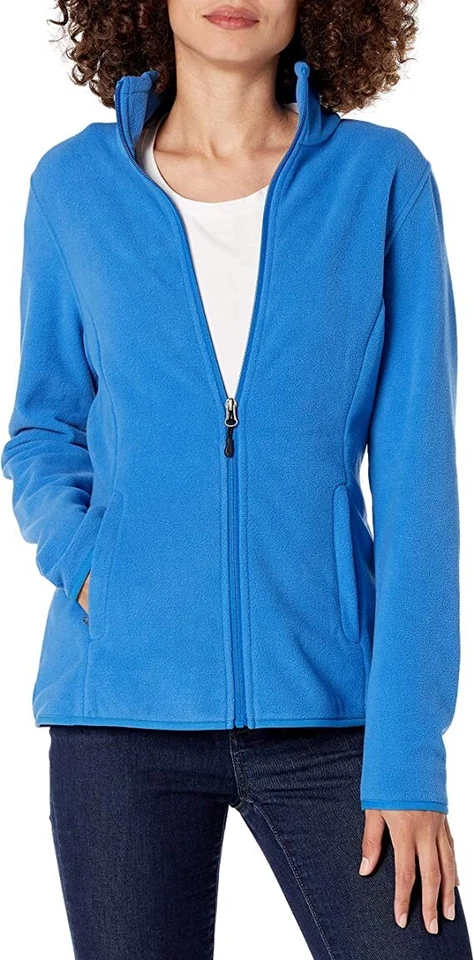 Chaqueta polar suave con cremallera completa para mujer Amazon Essential talla MED AZUL