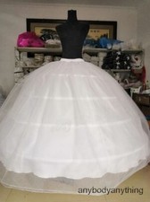 4 Hoops Big White Petticoat Crinoline Slip Underskirt for Wedding Dress Gown