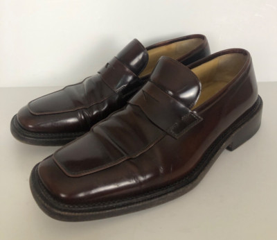 POLLINI Leather Shoes Men's 7.5 (EU 40.5) Brown Slip-On Made in Italy Designer