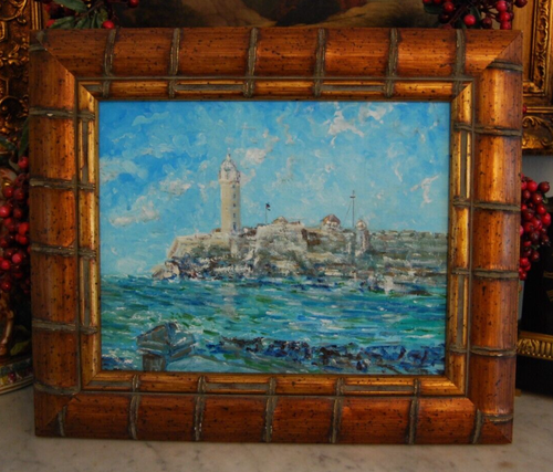 CASTILLO Y BAHÍA ORIGINAL ENMARCADO EL MORRO HABANA ANTIGUA, ARTISTA CUBANO: HECTO VIDAL - Imagen 2 de 24