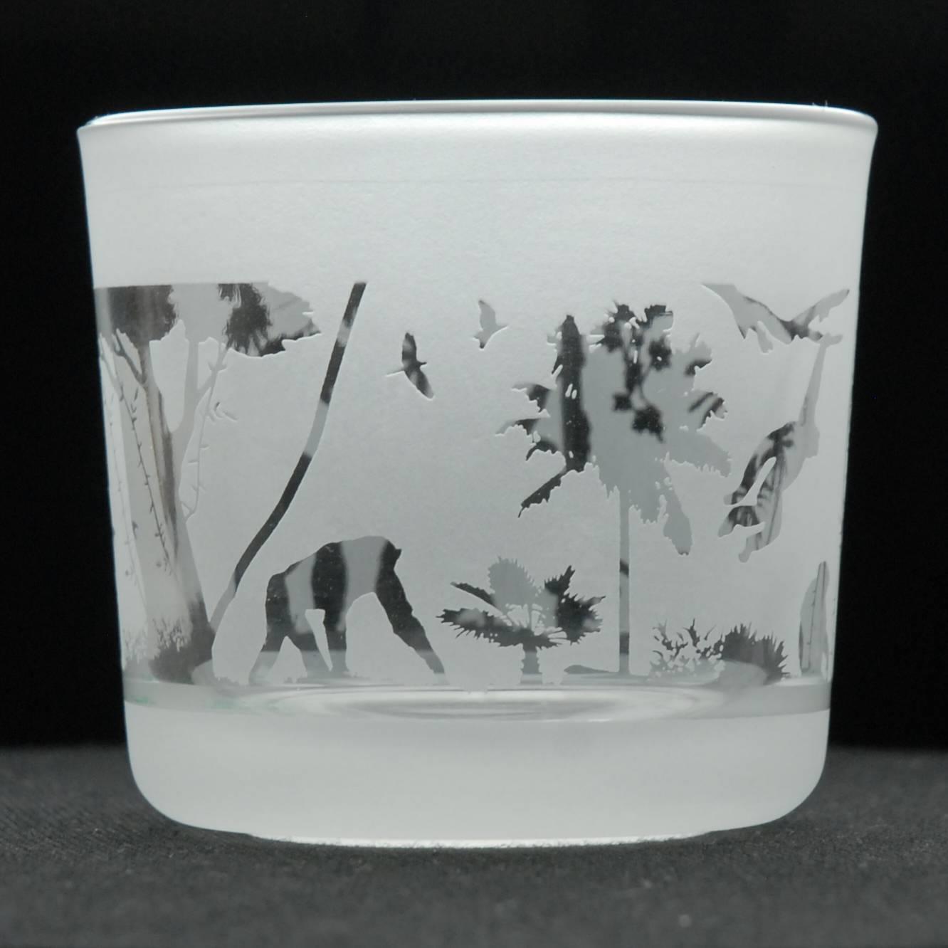 Tea Light Candle Holder Glass Votive Home Tealight Decor Clear Novelty Monkey