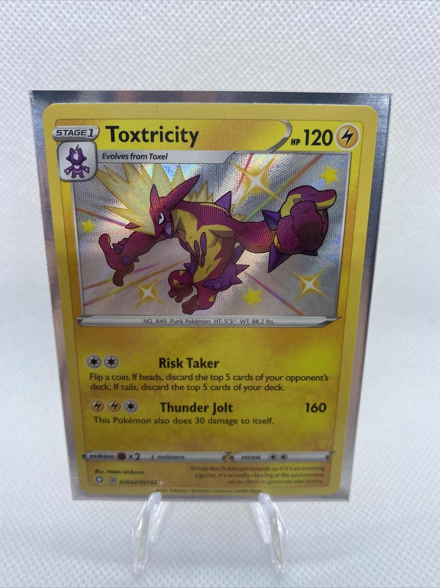 toxtricity shiny pokemon card Toxtricity - SV042 - Shining Fates Shiny Holo Rare Pokemon Card NM/M