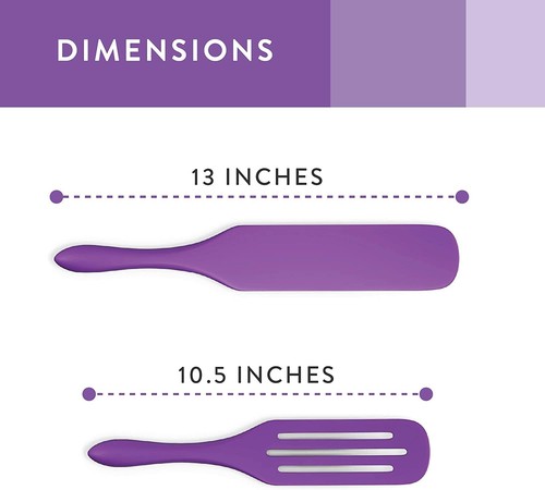 Mad Hungry Silicone 2-Piece Spurtle Kitchen Utensil Set Cooking Spoons Stirring - Picture 17 of 44