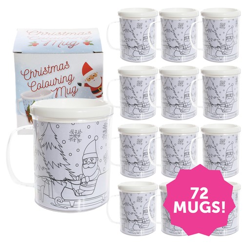 WHOLESALE CHRISTMAS MUGS PARTY BAG FAVOUR 72 PC JOBLOT TURKEY & TINSEL CRAFT