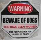 Lot of 2 Beware of Dog Sign, You Have Been Warned, Not Responsible for Death or 