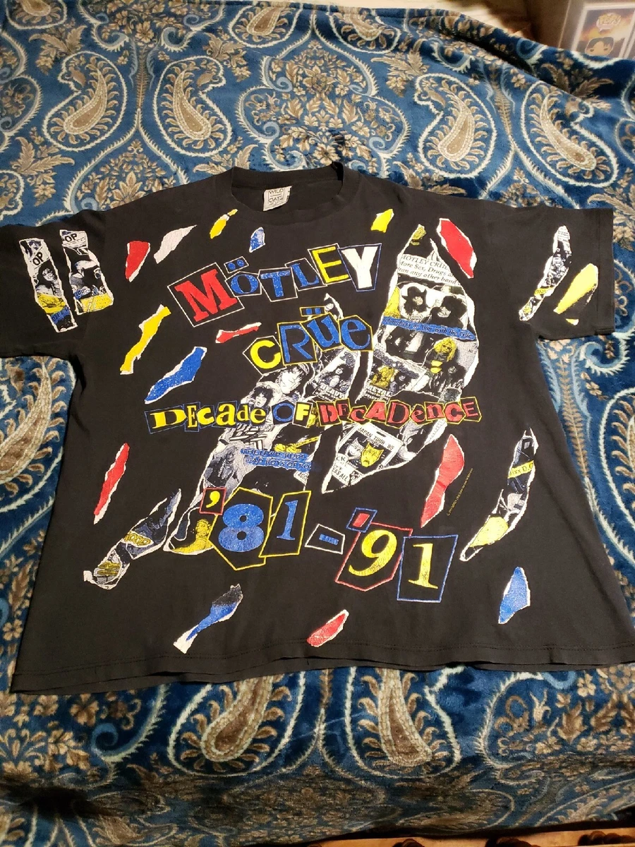 Motley Crue aop Decade Of Decadence Vintage Shirt 1981 - 1991 Size XL