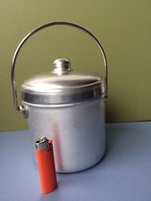 GAVETTINO PENTOLINO LATTE DA CAMPO IN ALLUMINIO VINTAGE CAMPEGGIO SCOUT TREKKING