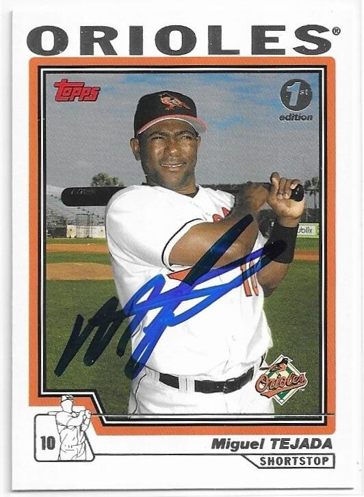MIGUEL TEJADA Autographed Signed 2004 Topps Baseball card #375 Baltimore Orioles