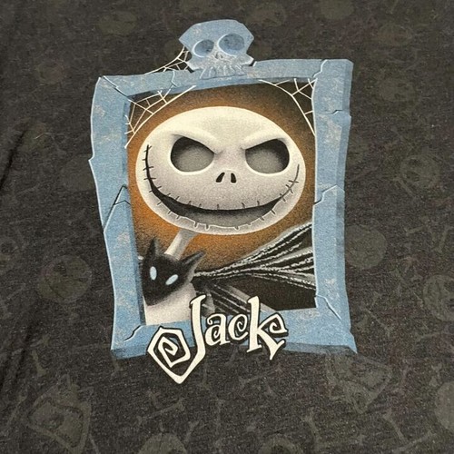 Disney Tim Burton's The Nightmare Before Christmas Jack Skelton Gray TShirt XL - Picture 2 of 4