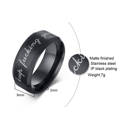 KEEP GOING Herren Edelstahl Ring schlicht Modeschmuck Geschenk 2 Farben - Bild 2 von 12