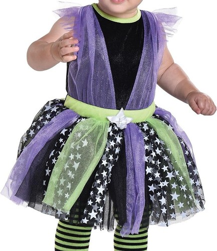 Klassisches Hexenkostüm Mädchen Kleinkind 12M bis 24M 12-24 Monate lila schwarz Tutu - Bild 4 von 5