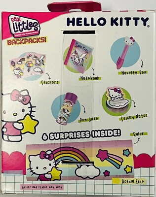 hello kitty backpack rainbow fuzzy Real Littles Hello Kitty & Friends Backpack 6 Surprises 2023 Rainbow Fuzzy