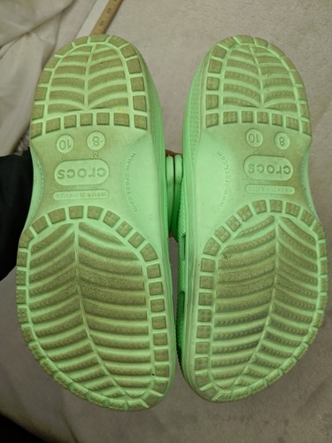 Crocs Classic Sandals Womens 10 Mens 8 Mint Green Clogs Comfort Shoe - 第 5/9 張圖片