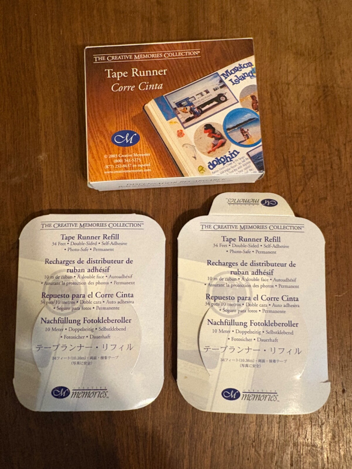 SEALED Creative Memories Mini Tape Runner w/TWO Refill Packs NEW