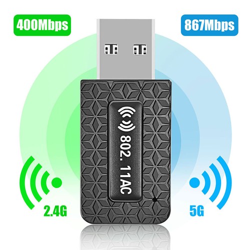 1300Mbps USB Wireless WiFi Network Receiver 2.4/5GHz Dual-Band Adapter Dongle - Picture 3 of 9