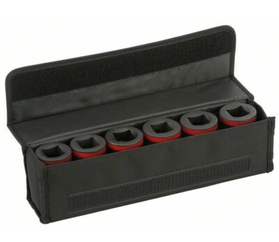 Bosch 6-tlg 1'' Zoll Steckschlüsseleinsätze 24 27 30 32 36 41mm Länge 90 mm Nüsse