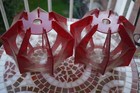 PAIR OF MID CENTURY  LUCITE LAMP SHADES By PAUL SECON - RETRO - Height 21cm W=25