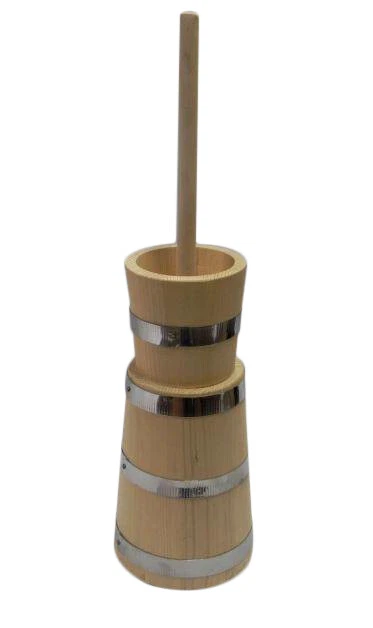 Wooden Butter Keg - Butter Dish for Making Traditional Butter 3 Litre