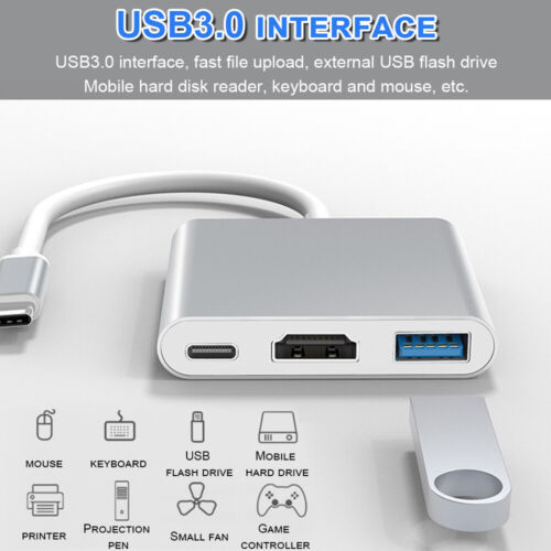 USB C Type C to HDMI HDTV TV Cable Adapter Converter For Macbook Samsung Phone - Picture 14 of 17