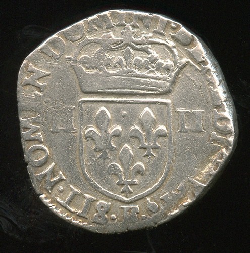 Henri IV (1589-1610) 1/4 Écu 1603 F Angers - Picture 2 of 2