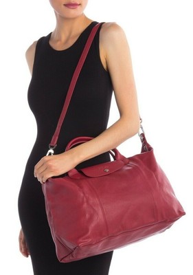 NEW Red LONGCHAMP Le Pliage Cuir Leather Handbag Weekender Duffle Size X-Large | eBay NEW Red LONGCHAMP Le Pliage Cuir Leather Handbag Weekender Duffle Size X-Large | eBay
