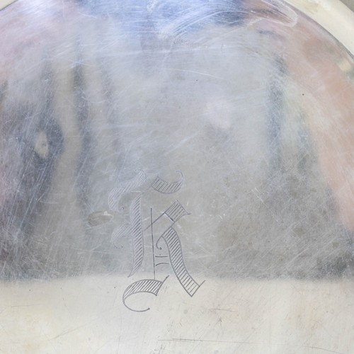 c. 1930 Large Sterling Silver Kirk Round Tray "K" Monogram 10" Diam 442gr #4110 - Picture 17 of 17