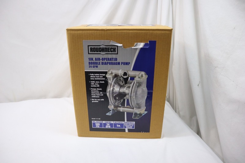 ROUGHNECK 1" AIR-OPERATED DOUBLE DIAPHRAGM PUMP 24GPM 100PSI -NEW MODEL # 11114