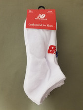New Balance Mens 6 Pack Cushioned No Show Socks.