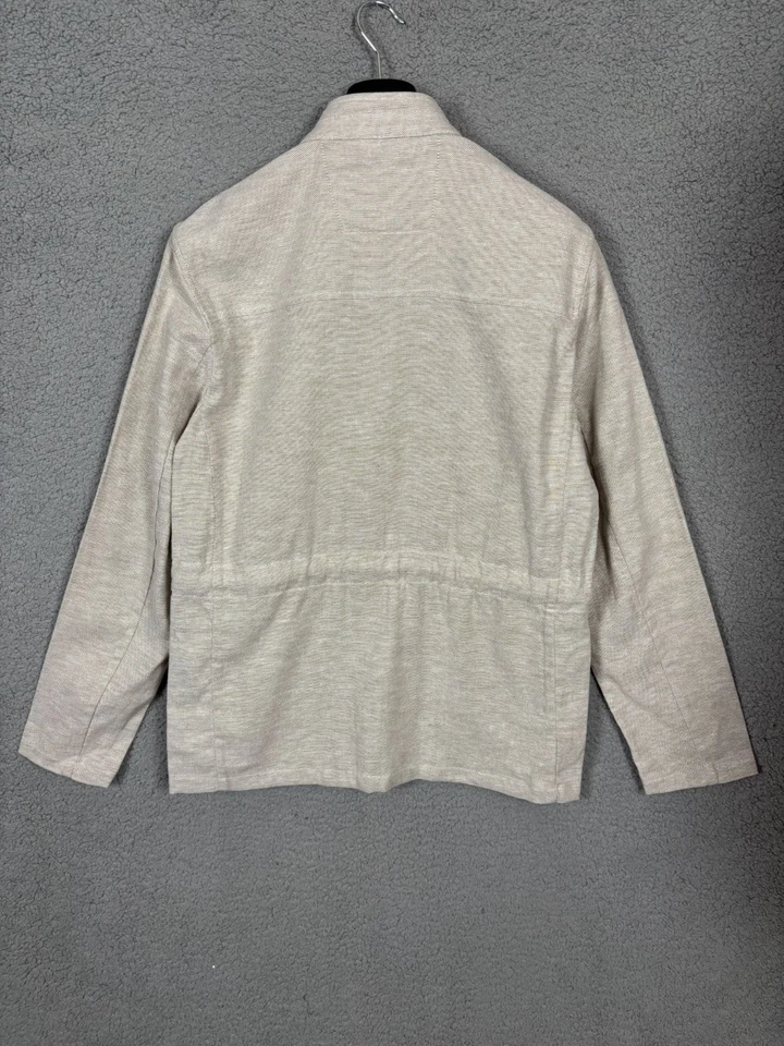 John Varvatos Mens Beige Linen-Blend Jacket Size 46 Button-Up With Pockets NWT's - Image 3 of 4