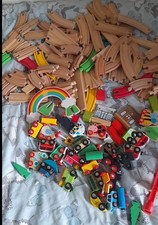 Wooden Train Set Over 130 Pieces