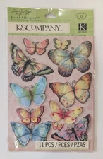 Susan Winget Floral Butterfly Grand Adhesions Scrapbooking Stickers By K&Company