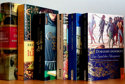 BUCHPAKET+6 BÜCHER+Historische Romane+DOROTHY DUNNETT+JAN VAN AKEN+TB+HC+BUNDLE