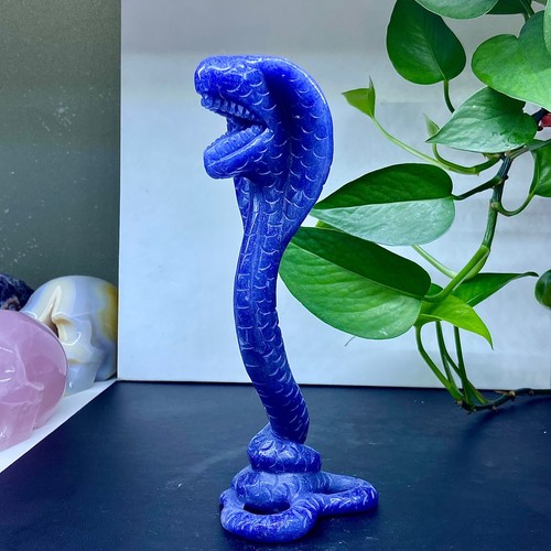 302G Natural Blue Dongling Hand carved Snake Quartz Crystal Spiritual Therapy - 第 6/15 張圖片