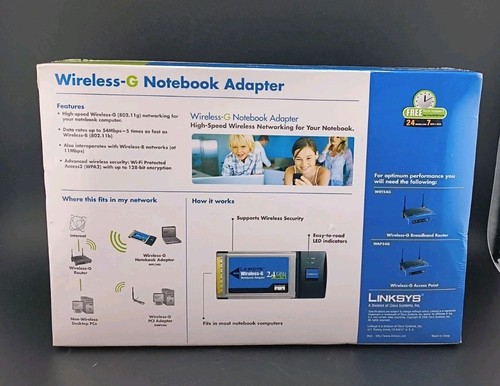 Linksys Wireless-G Notebook Adapter WPC54G NEU VERSIEGELT M1 - Bild 2 von 5