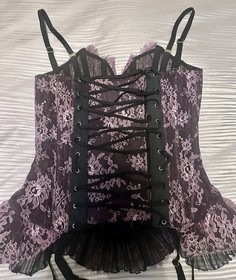 BNWT AGENT PROVOCATEUR Purple Lace Verronika Corset,size 3, $1,050, SOLD OUT!