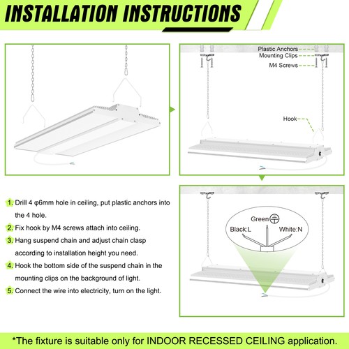 300W LED Linear High Bay Light Eqv. 120W HID HPS 5000K AC100-277V 45000 Lumens - Picture 15 of 16