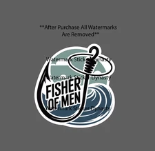 Fisher of Men Sticker Waterproof Decal Jesus Faith Christian Gift NEW