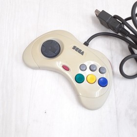 Sega Saturn white console with 2 controllers & 6 games tested Japanese System