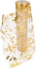Gold Table Runner Roll 11"x394",Glitter Metallic Foil Thin Mesh 33FT, 