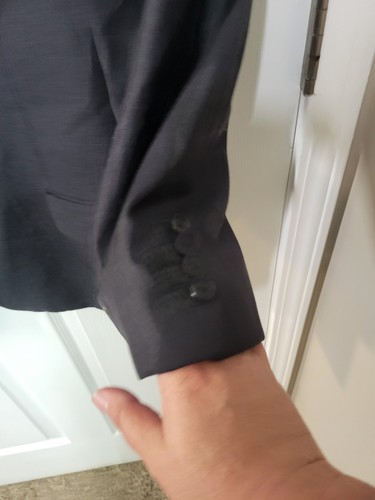 Hickey Freeman Sport Coat 48 R 100% Worsted Wool Dark Gray Suit Jacket Nordstrom - Picture 4 of 12