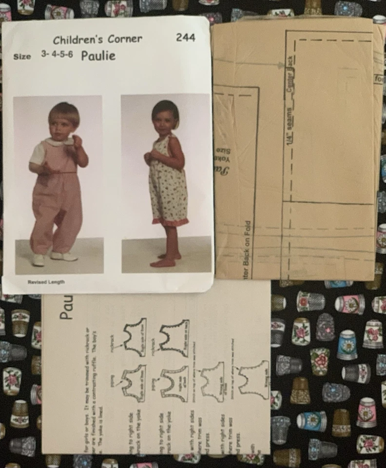 *OOP/VTG* The Children's Corner Sewing Pattern #244 “Paulie” Size 3-6 Uncut - Image 3 of 3
