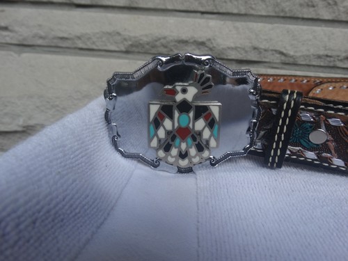 Cintura vintage Raintree Aztec con fibbia Dundee Eagle - Foto 2 di 20