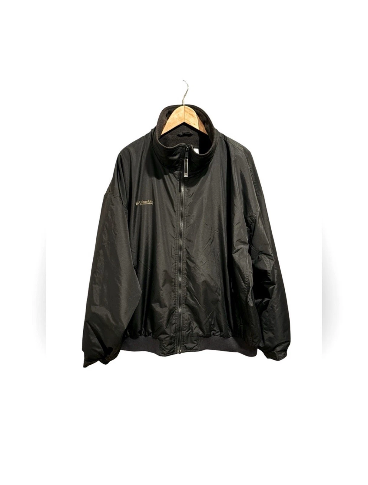 Columbia Mens Size XXL Black Windbreaker Lightweight Fleece Jacket