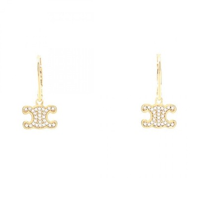 CELINE Triomphe Ohrringe vergoldet Strass NEU Damen