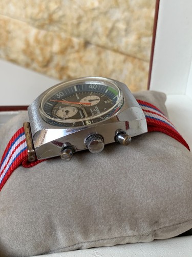 Cronógrafo suizo de cuerda manual Sicura Chrono 17J años 60 vintage 40 mm buzo raro - Imagen 4 de 24